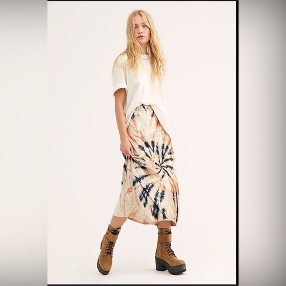 Free People Velvet Serious Swagger Tie-dye Maxi Skirt Size XS